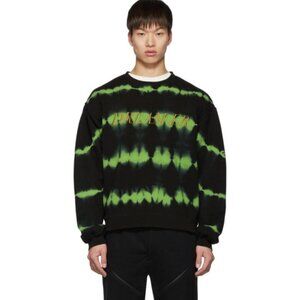 Christian Dada Black and Green Overdyeing Sweatshirt
